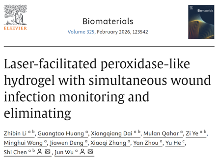 Laser-facilitated peroxidase-like hydrogel with simultaneous wound infection monitoring and eliminating